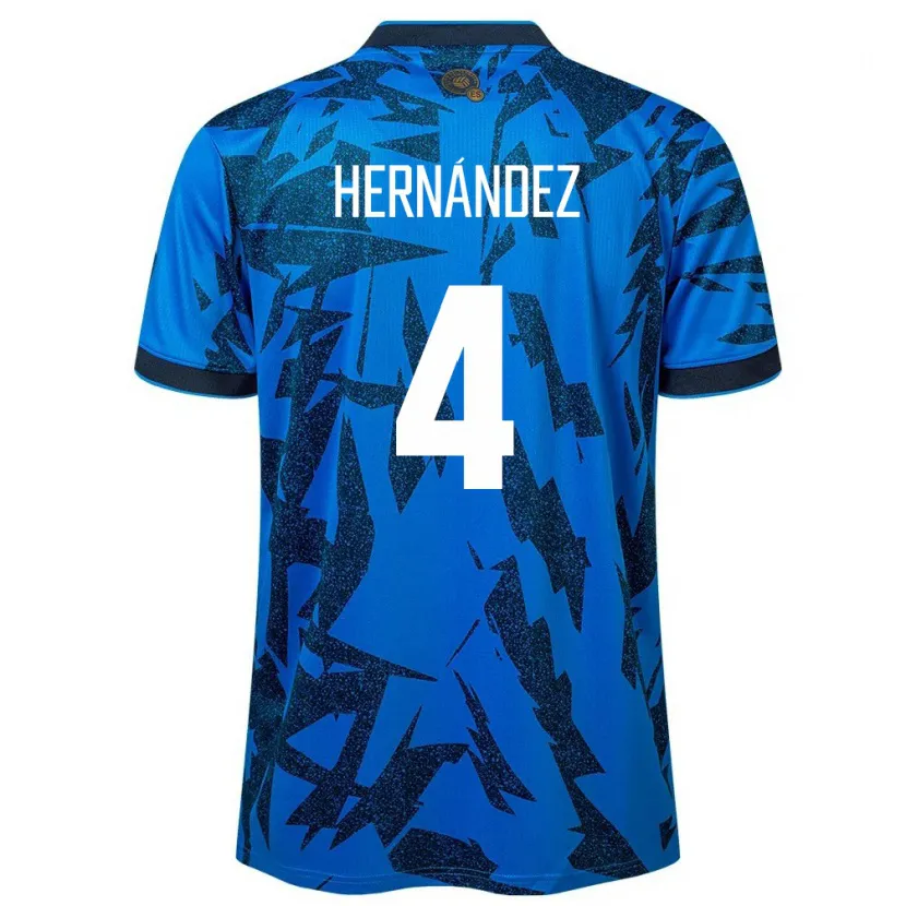 Danxen Uomo Maglia El Salvador Elaily Hernández #4 Blu Kit Gara Home 24-26 Maglietta