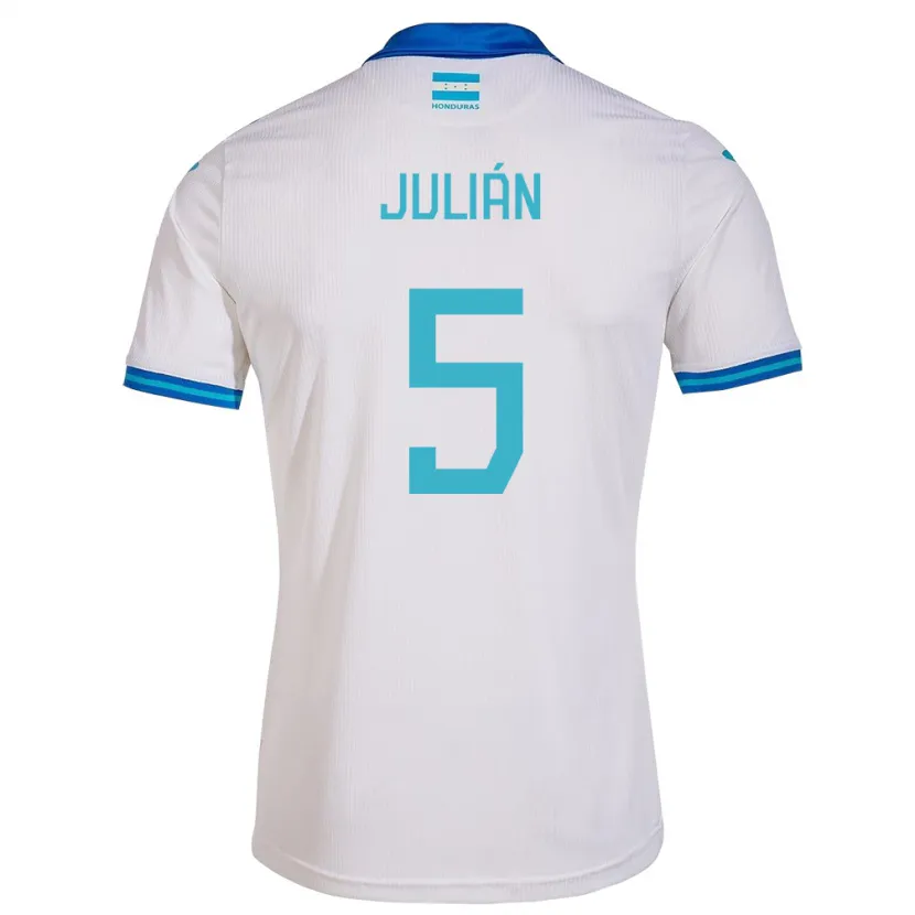 Danxen Uomo Maglia Honduras Julián Martínez #5 Bianco Kit Gara Home 24-26 Maglietta
