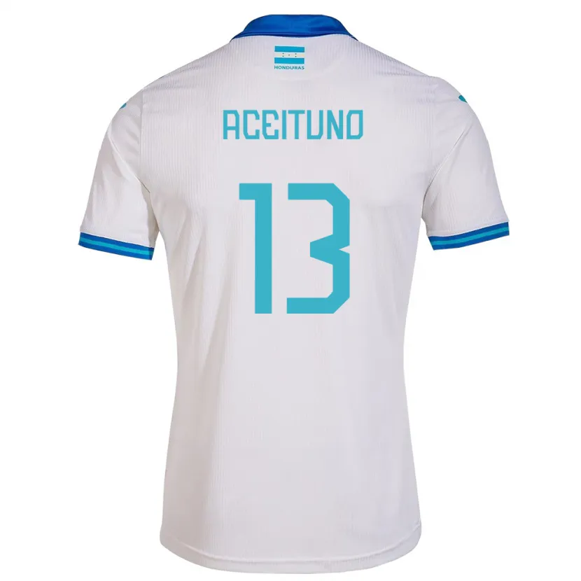 Danxen Uomo Maglia Honduras Marco Aceituno #13 Bianco Kit Gara Home 24-26 Maglietta