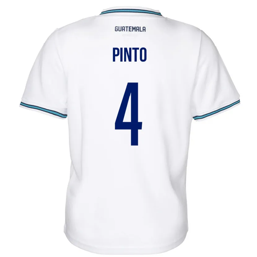 Danxen Uomo Maglia Guatemala José Carlos Pinto #4 Bianco Kit Gara Home 24-26 Maglietta