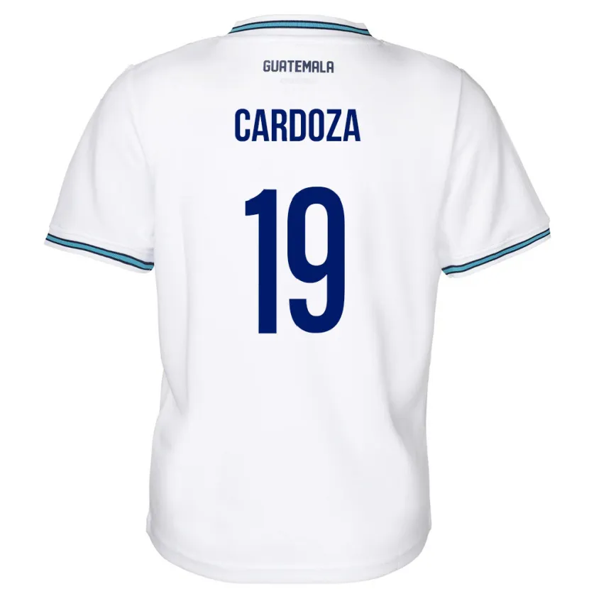 Danxen Uomo Maglia Guatemala Elmer Cardoza #19 Bianco Kit Gara Home 24-26 Maglietta