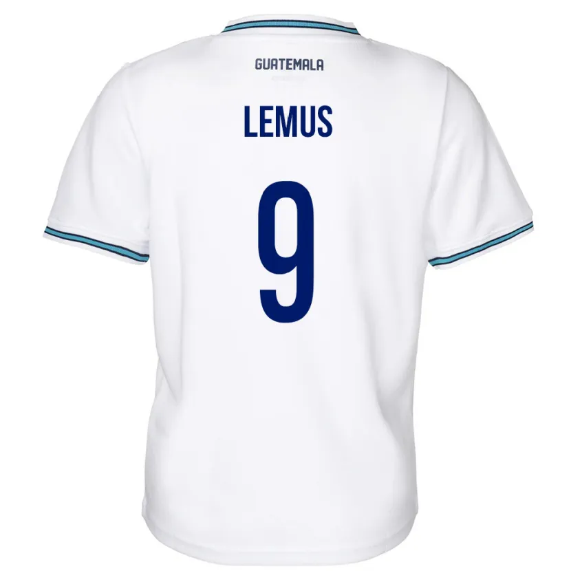 Danxen Uomo Maglia Guatemala Erick Lemus #9 Bianco Kit Gara Home 24-26 Maglietta