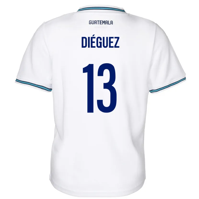 Danxen Uomo Maglia Guatemala Jonathan Diéguez #13 Bianco Kit Gara Home 24-26 Maglietta