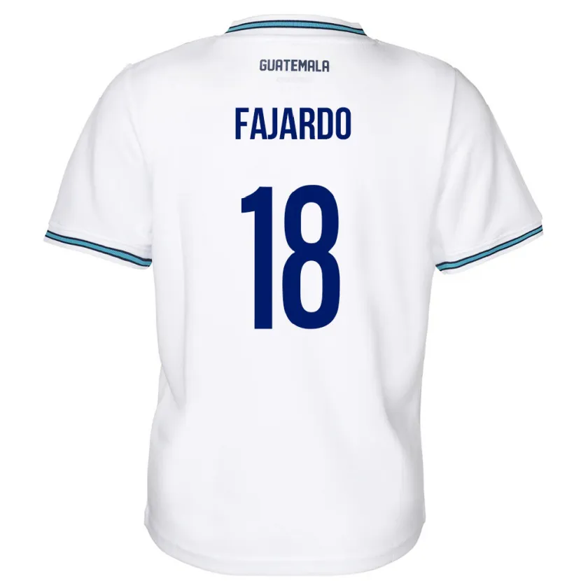 Danxen Uomo Maglia Guatemala William Fajardo #18 Bianco Kit Gara Home 24-26 Maglietta
