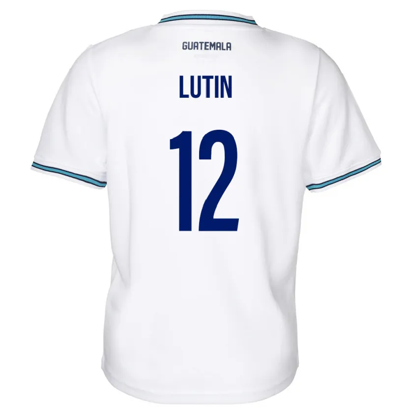 Danxen Uomo Maglia Guatemala John Lutin #12 Bianco Kit Gara Home 24-26 Maglietta
