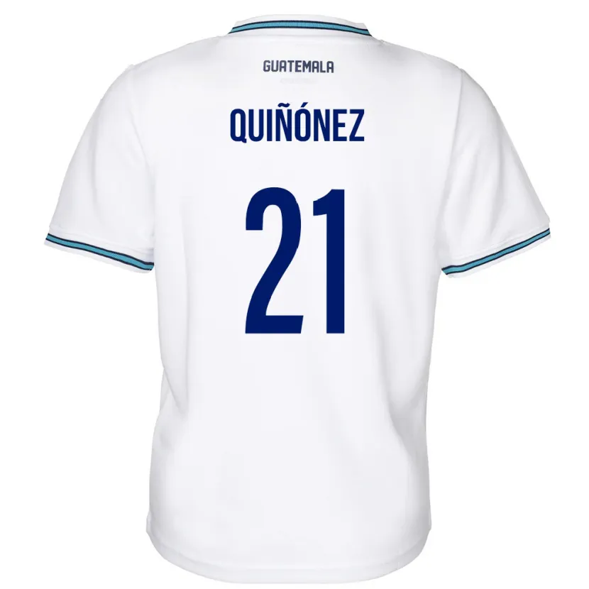 Danxen Uomo Maglia Guatemala Andrea Quiñónez #21 Bianco Kit Gara Home 24-26 Maglietta