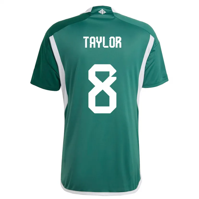 Danxen Uomo Maglia Irlanda Del Nord Dale Taylor #8 Verde Kit Gara Home 24-26 Maglietta