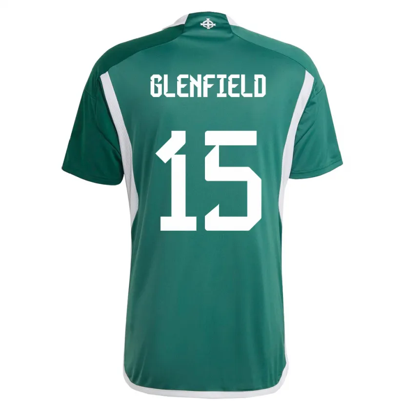 Danxen Uomo Maglia Irlanda Del Nord Sam Glenfield #15 Verde Kit Gara Home 24-26 Maglietta