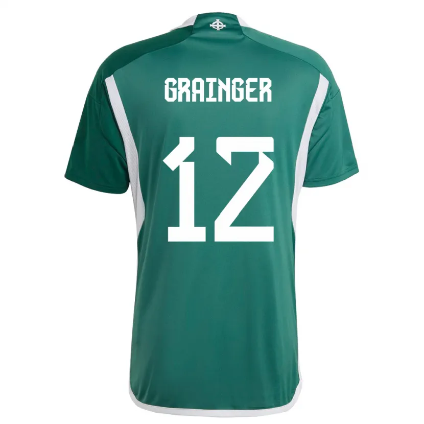 Danxen Uomo Maglia Irlanda Del Nord Owen Grainger #12 Verde Kit Gara Home 24-26 Maglietta