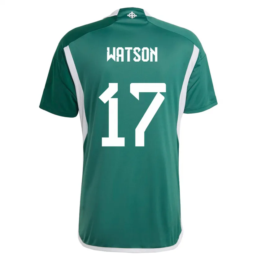 Danxen Uomo Maglia Irlanda Del Nord Alex Watson #17 Verde Kit Gara Home 24-26 Maglietta