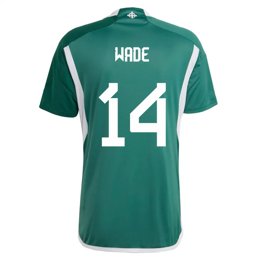 Danxen Uomo Maglia Irlanda Del Nord Lauren Wade #14 Verde Kit Gara Home 24-26 Maglietta