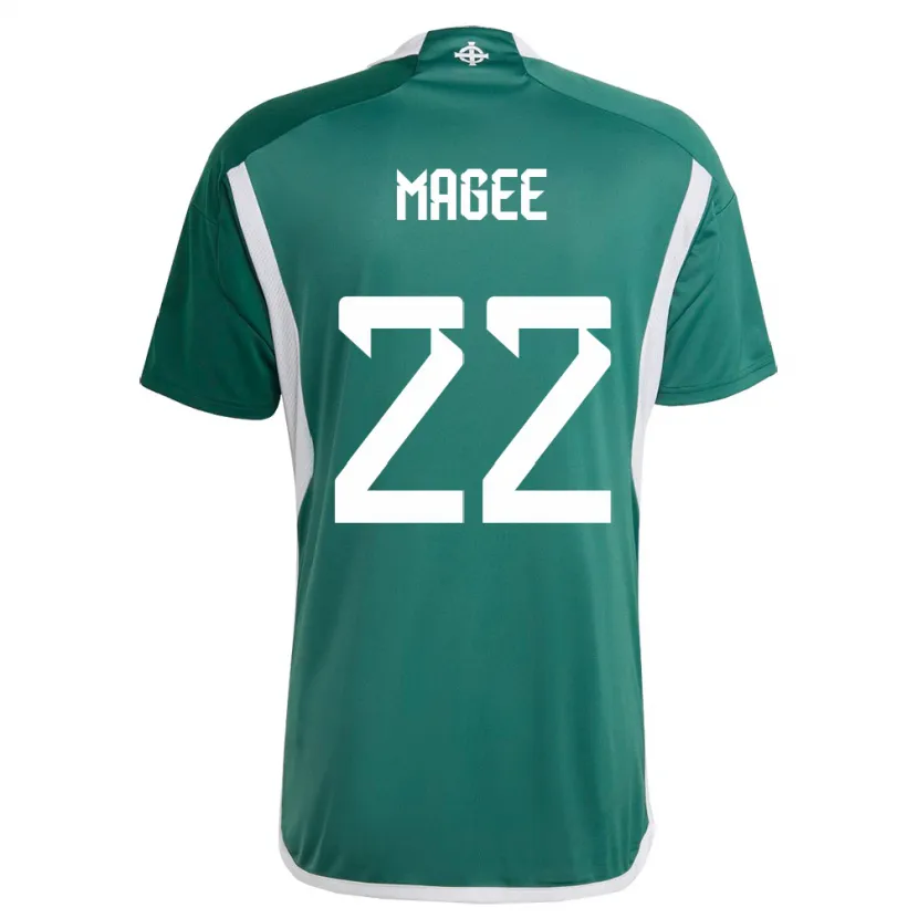 Danxen Uomo Maglia Irlanda Del Nord Abbie Magee #22 Verde Kit Gara Home 24-26 Maglietta