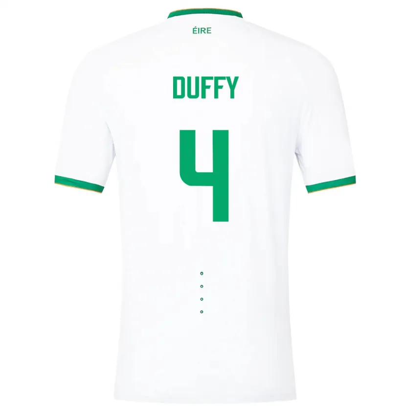 Danxen Uomo Maglia Irlanda Shane Duffy #4 Bianco Kit Gara Away 24-26 Maglietta