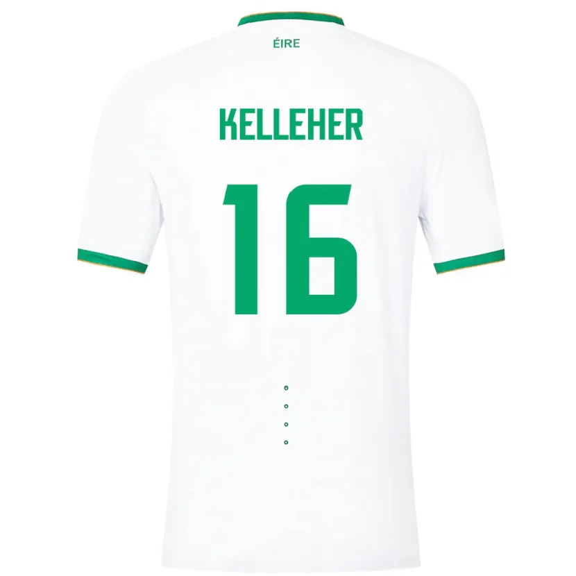 Danxen Uomo Maglia Irlanda Caoimhín Kelleher #16 Bianco Kit Gara Away 24-26 Maglietta