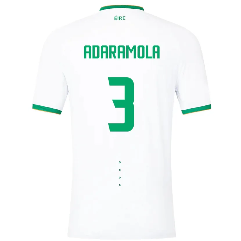 Danxen Uomo Maglia Irlanda Tayo Adaramola #3 Bianco Kit Gara Away 24-26 Maglietta