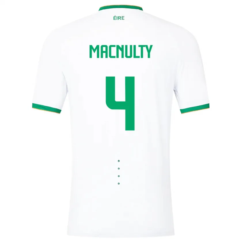Danxen Uomo Maglia Irlanda Anselmo García Macnulty #4 Bianco Kit Gara Away 24-26 Maglietta