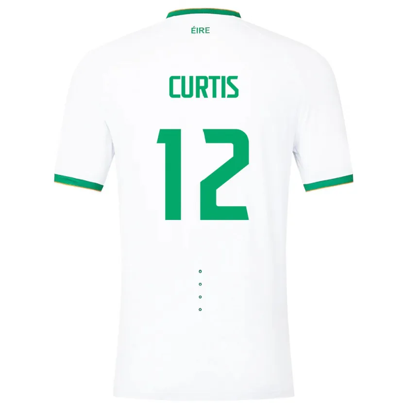 Danxen Uomo Maglia Irlanda Sam Curtis #12 Bianco Kit Gara Away 24-26 Maglietta