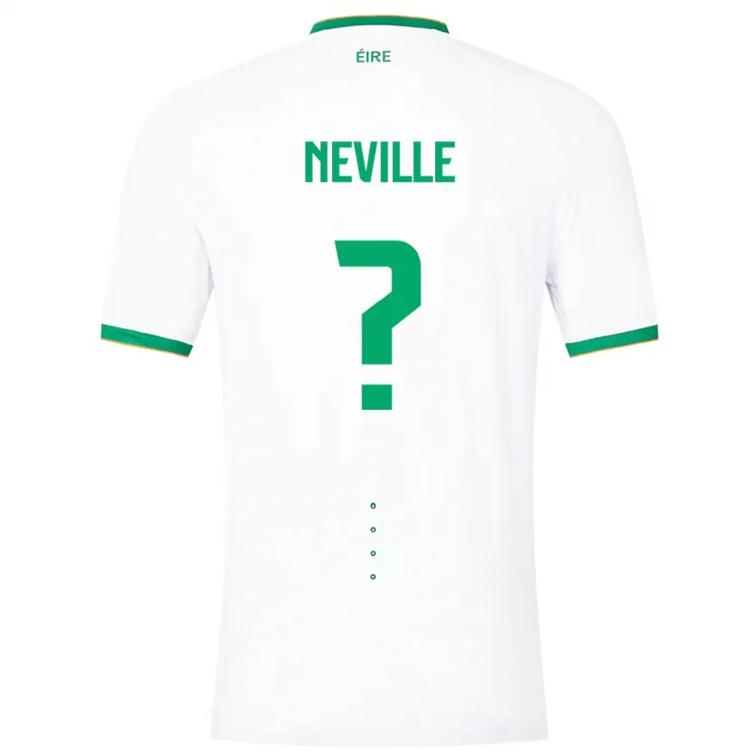 Danxen Uomo Maglia Irlanda Harvey Neville #0 Bianco Kit Gara Away 24-26 Maglietta