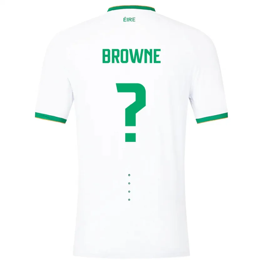 Danxen Uomo Maglia Irlanda Luke Browne #0 Bianco Kit Gara Away 24-26 Maglietta