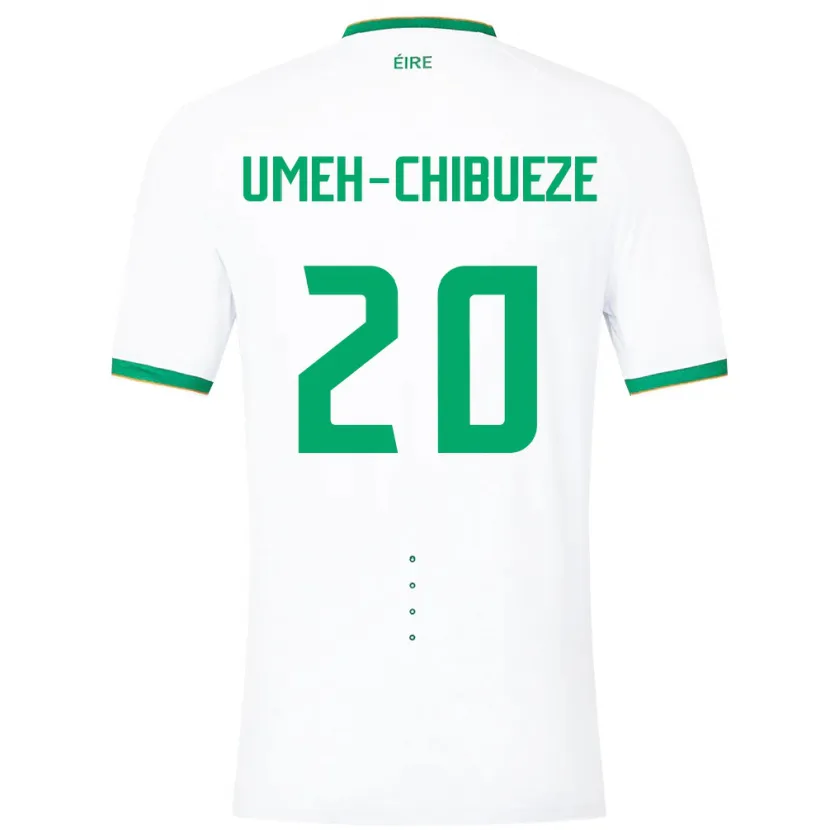 Danxen Uomo Maglia Irlanda Franco Umeh-Chibueze #20 Bianco Kit Gara Away 24-26 Maglietta