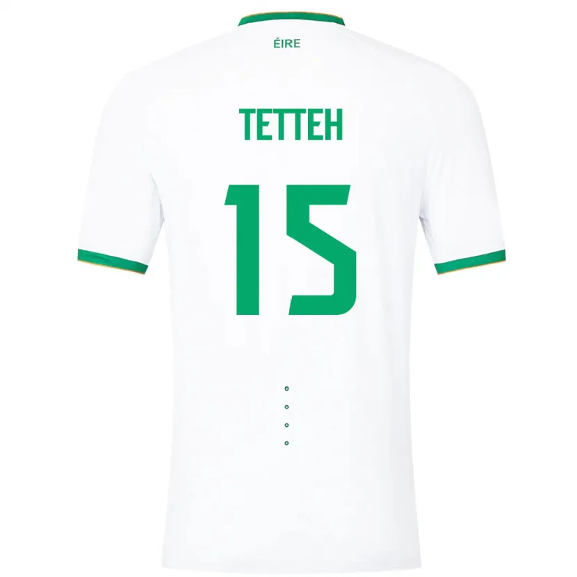 Danxen Uomo Maglia Irlanda Gideon Tetteh #15 Bianco Kit Gara Away 24-26 Maglietta