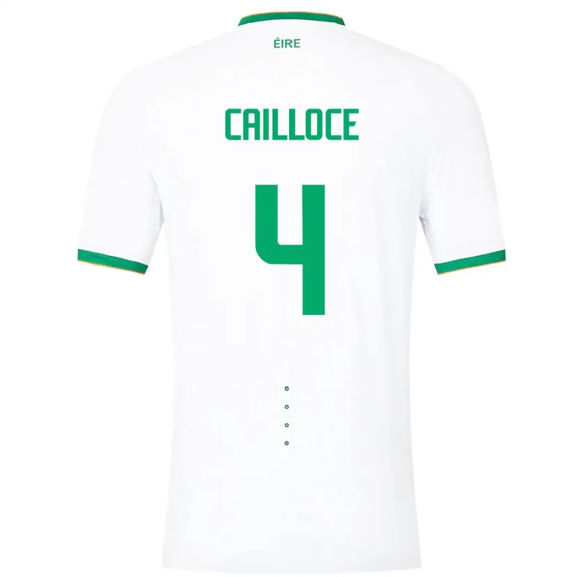 Danxen Uomo Maglia Irlanda Luca Cailloce #4 Bianco Kit Gara Away 24-26 Maglietta