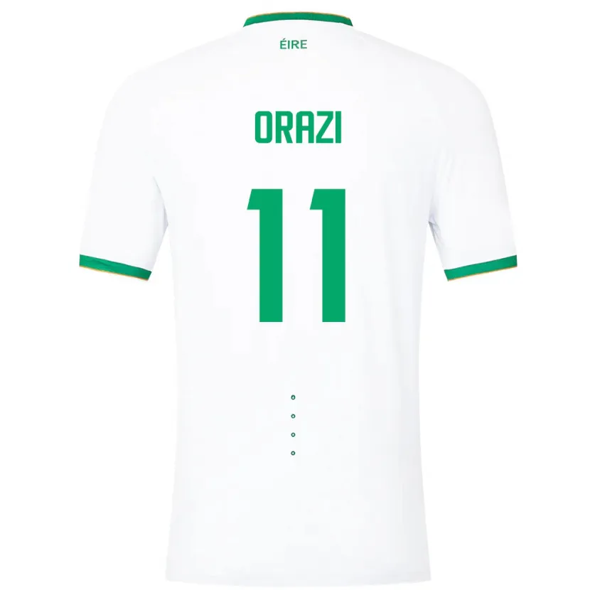 Danxen Uomo Maglia Irlanda Ike Orazi #11 Bianco Kit Gara Away 24-26 Maglietta