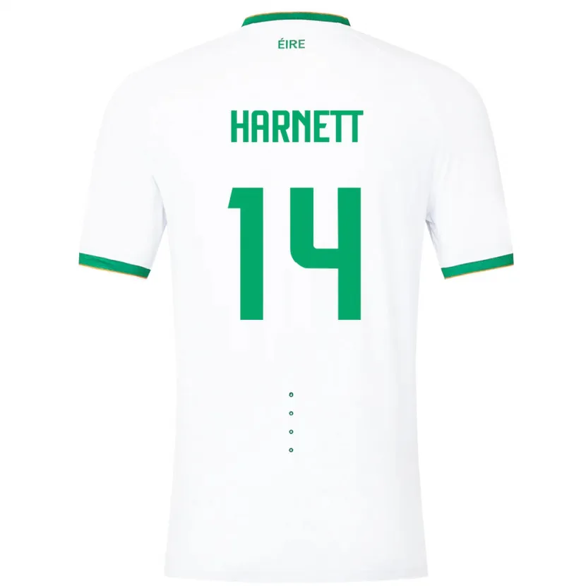 Danxen Uomo Maglia Irlanda Kaylem Harnett #14 Bianco Kit Gara Away 24-26 Maglietta