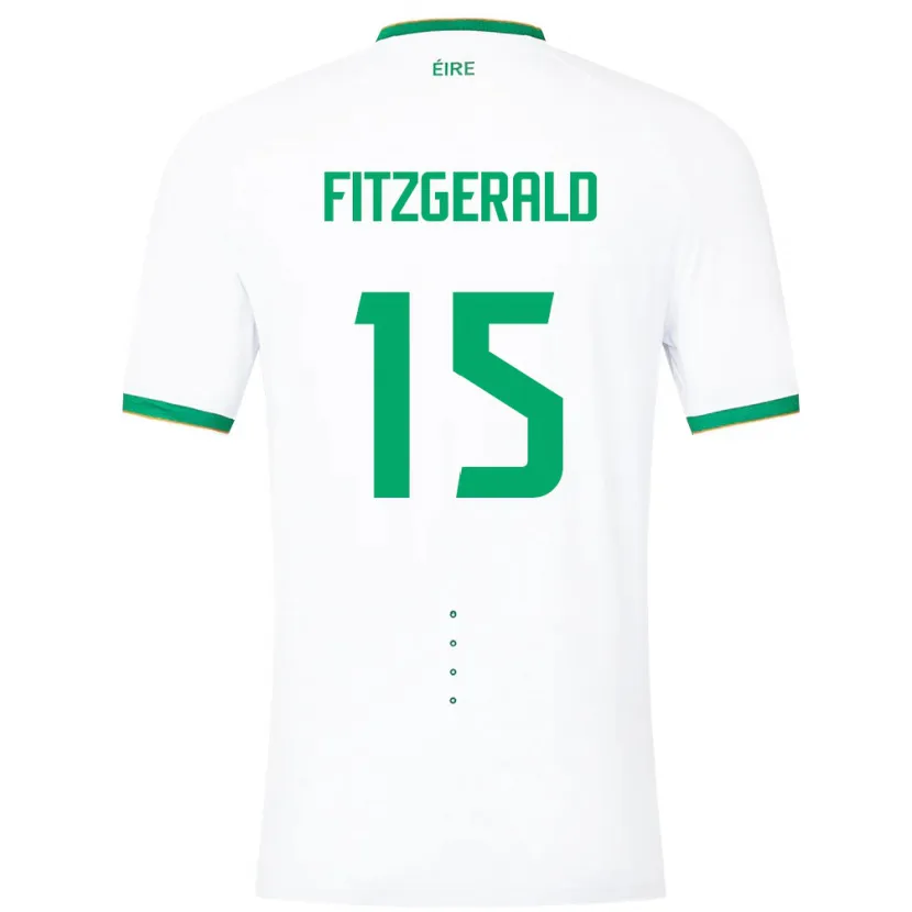 Danxen Uomo Maglia Irlanda Kyle Fitzgerald #15 Bianco Kit Gara Away 24-26 Maglietta