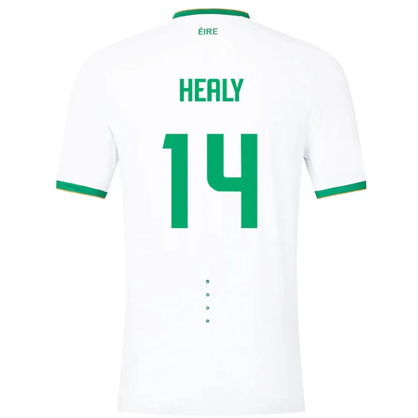Danxen Uomo Maglia Irlanda Freya Healy #14 Bianco Kit Gara Away 24-26 Maglietta