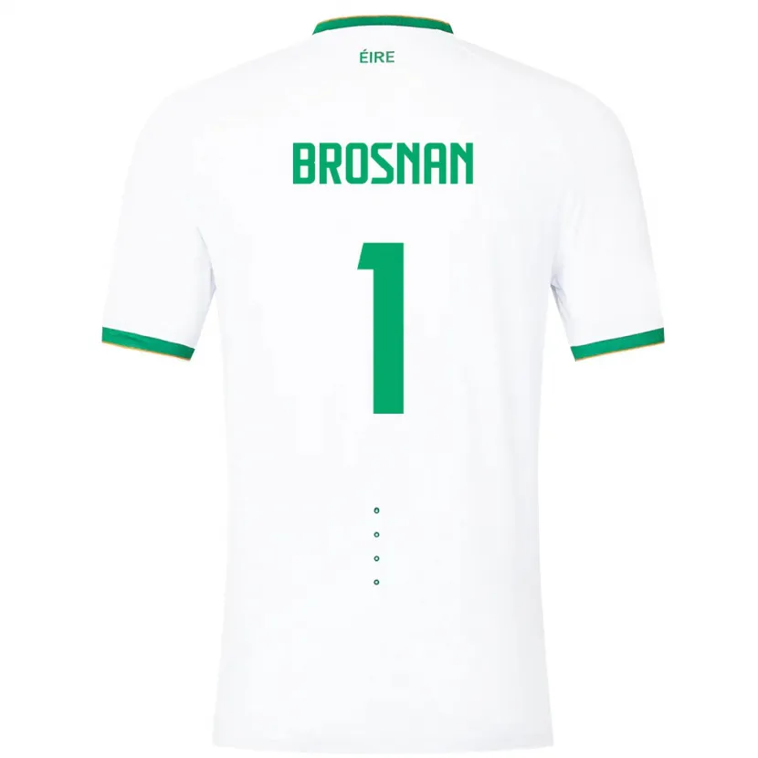 Danxen Uomo Maglia Irlanda Courtney Brosnan #1 Bianco Kit Gara Away 24-26 Maglietta