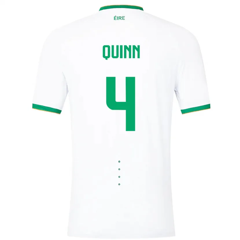 Danxen Uomo Maglia Irlanda Louise Quinn #4 Bianco Kit Gara Away 24-26 Maglietta