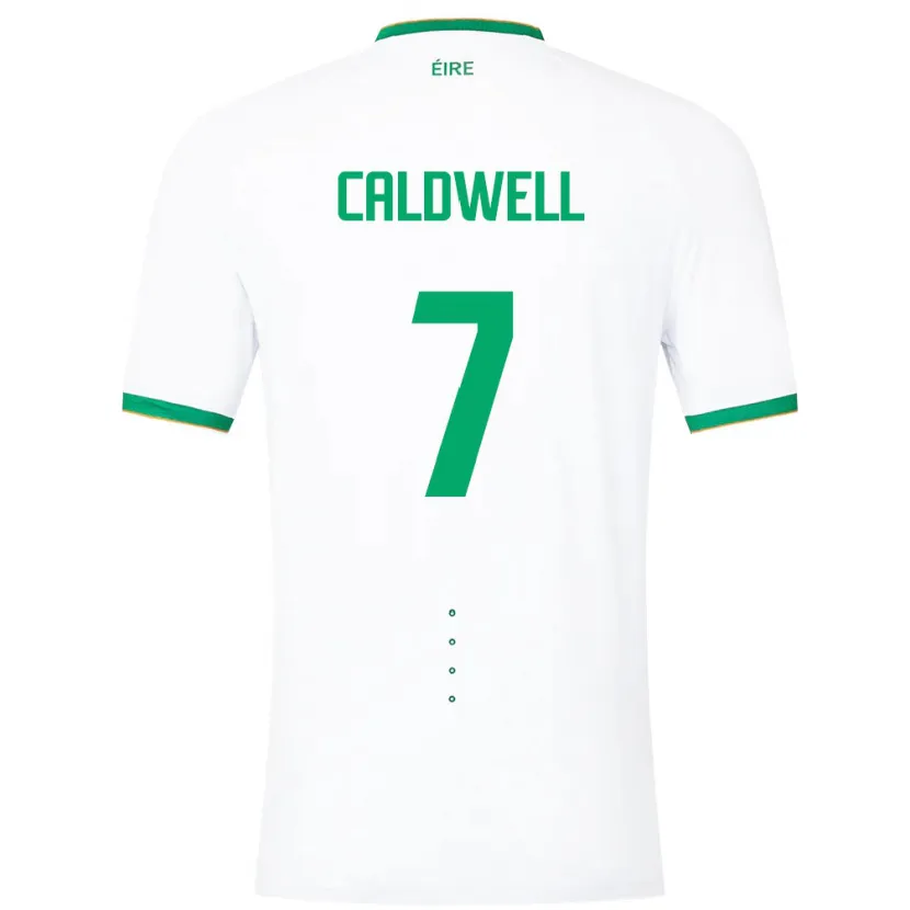 Danxen Uomo Maglia Irlanda Diane Caldwell #7 Bianco Kit Gara Away 24-26 Maglietta