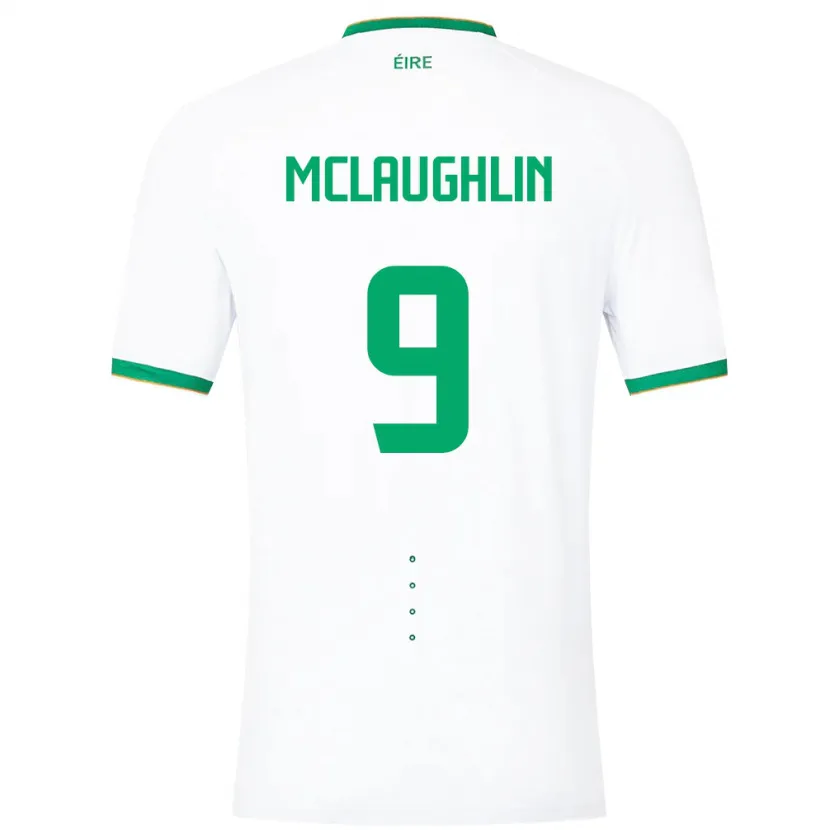 Danxen Uomo Maglia Irlanda Erin Mclaughlin #9 Bianco Kit Gara Away 24-26 Maglietta