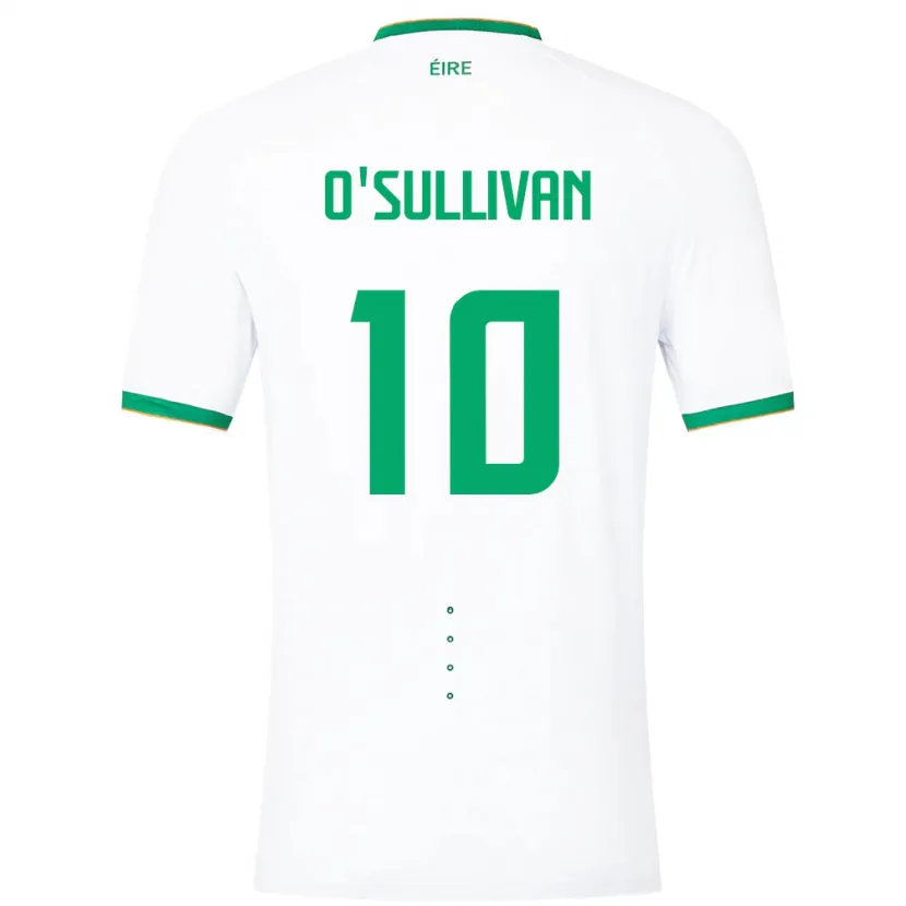 Danxen Uomo Maglia Irlanda Denise O'sullivan #10 Bianco Kit Gara Away 24-26 Maglietta