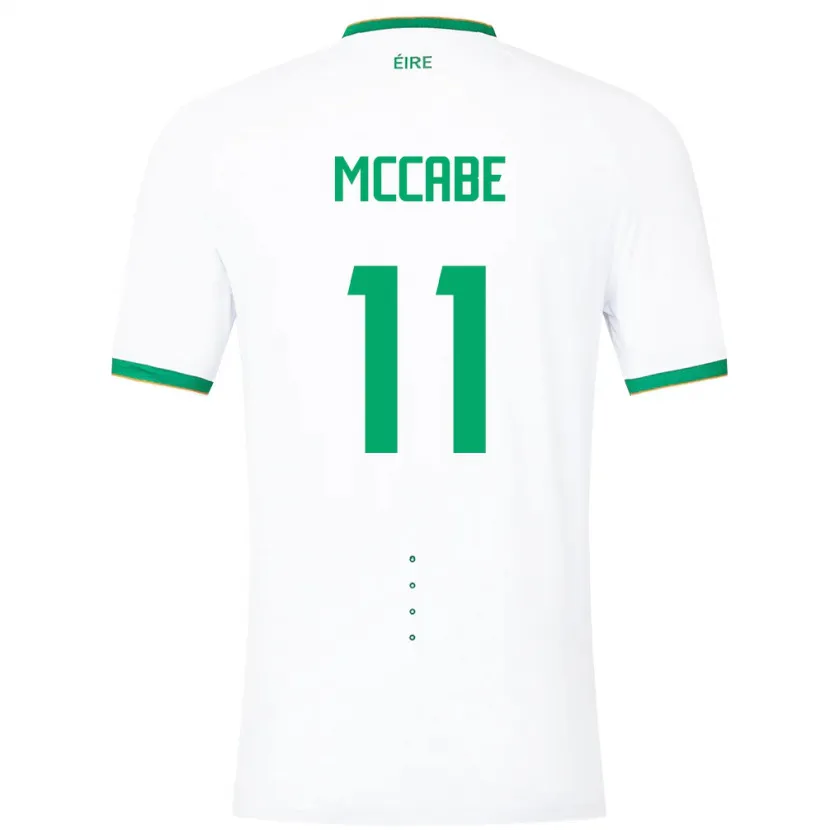 Danxen Uomo Maglia Irlanda Katie Mccabe #11 Bianco Kit Gara Away 24-26 Maglietta