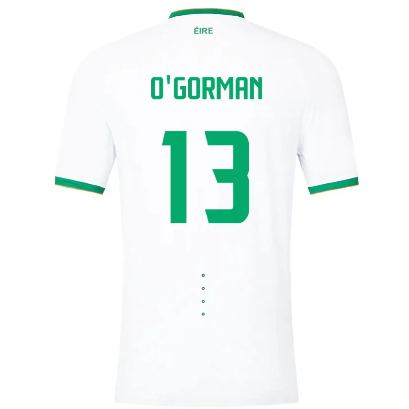 Danxen Uomo Maglia Irlanda Áine O'gorman #13 Bianco Kit Gara Away 24-26 Maglietta