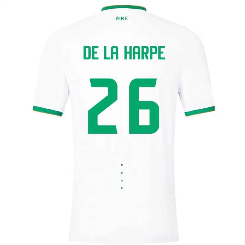Danxen Uomo Maglia Irlanda Deborah-Anne De La Harpe #26 Bianco Kit Gara Away 24-26 Maglietta