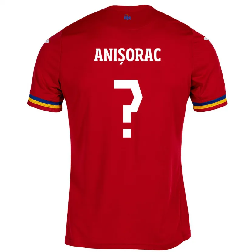 Danxen Uomo Maglia Romania Ionuț Anișorac #0 Rosso Kit Gara Away 24-26 Maglietta