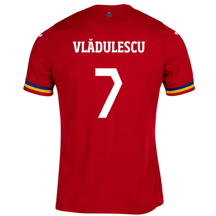 Danxen Uomo Maglia Romania Ana Maria Vlădulescu #7 Rosso Kit Gara Away 24-26 Maglietta