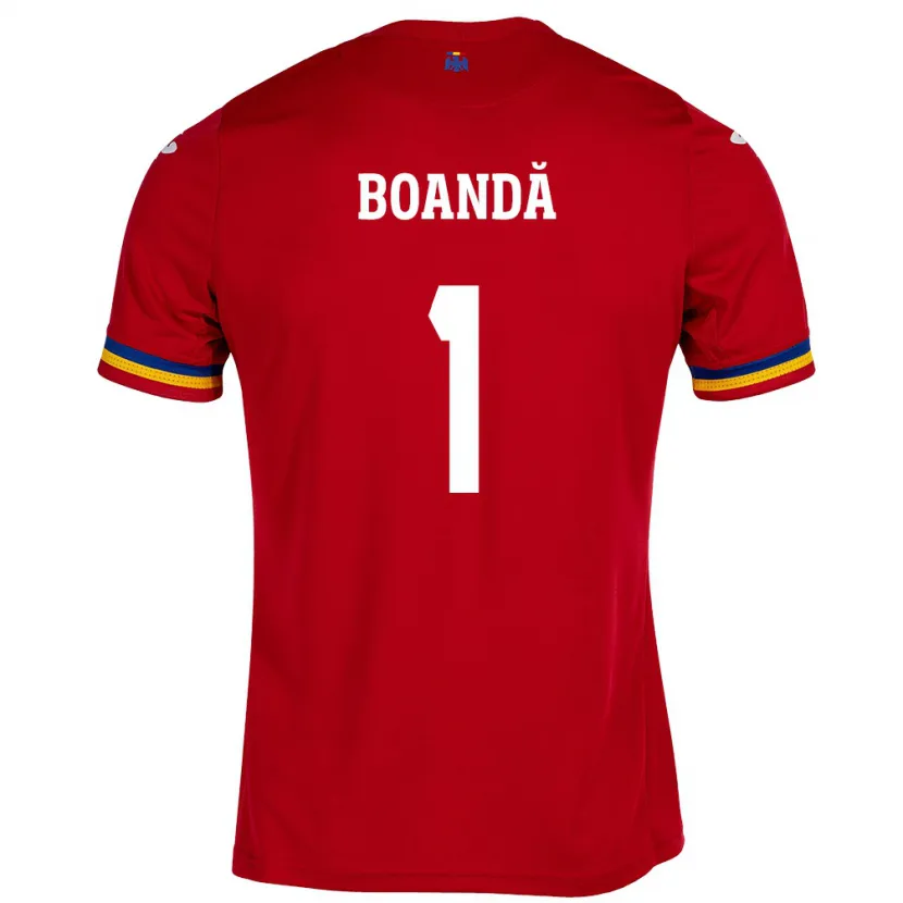 Danxen Uomo Maglia Romania Lavinia Boandă #1 Rosso Kit Gara Away 24-26 Maglietta