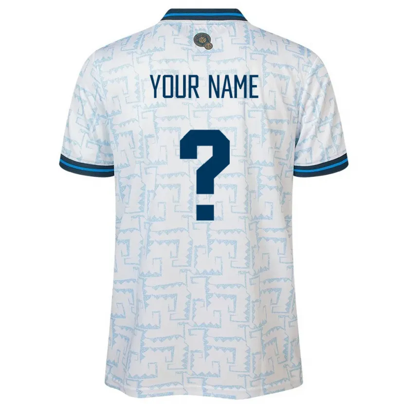 Danxen Uomo Maglia El Salvador Il Tuo Nome #0 Bianco Kit Gara Away 24-26 Maglietta