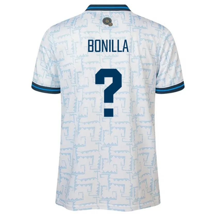 Danxen Uomo Maglia El Salvador Nelson Bonilla #0 Bianco Kit Gara Away 24-26 Maglietta