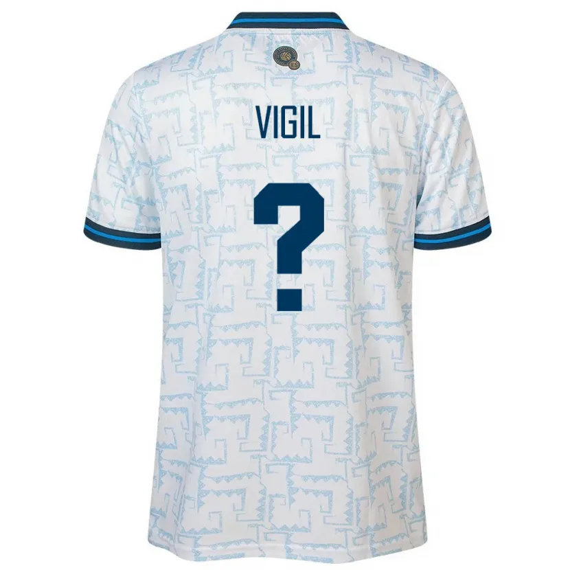 Danxen Uomo Maglia El Salvador Eduardo Vigil #0 Bianco Kit Gara Away 24-26 Maglietta