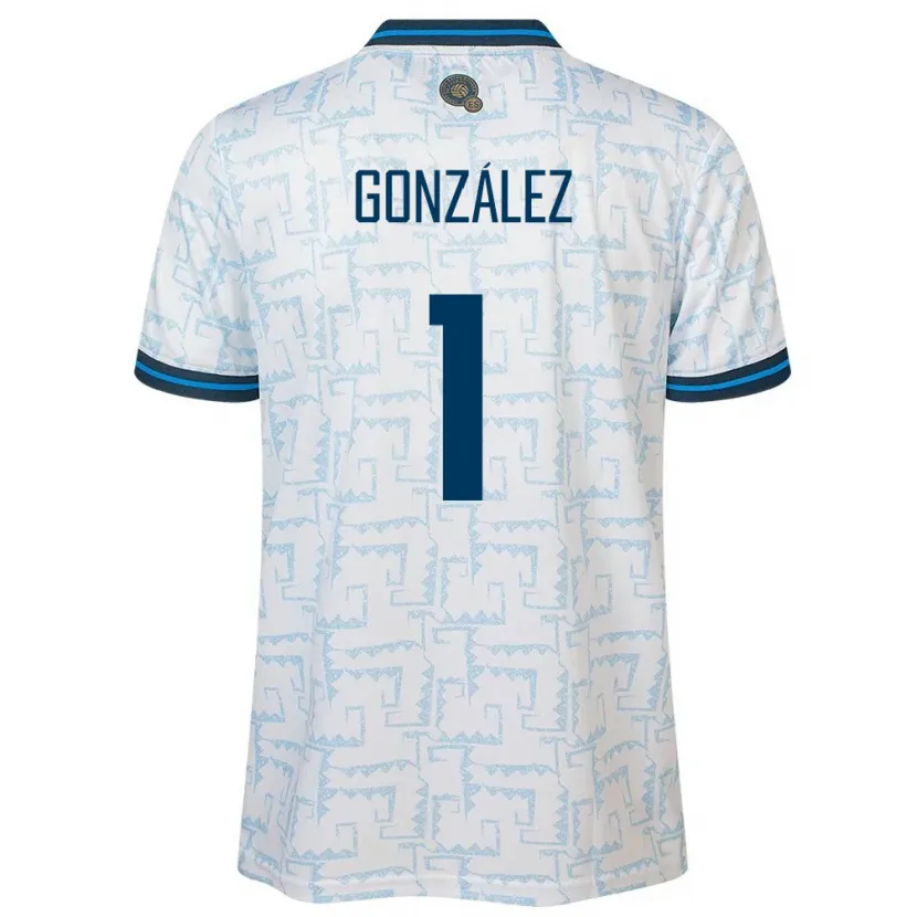 Danxen Uomo Maglia El Salvador Mario González #1 Bianco Kit Gara Away 24-26 Maglietta