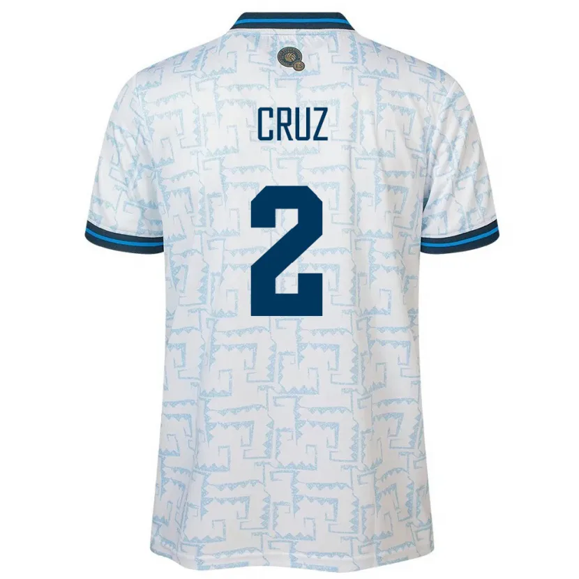 Danxen Uomo Maglia El Salvador Melvin Cruz #2 Bianco Kit Gara Away 24-26 Maglietta
