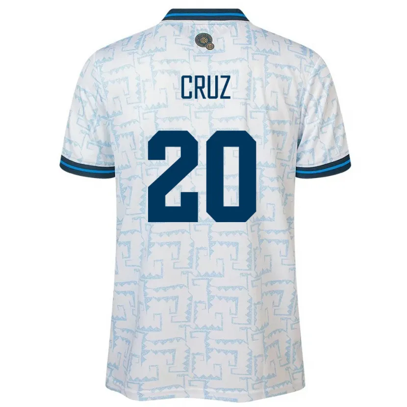 Danxen Uomo Maglia El Salvador Jorge Cruz #20 Bianco Kit Gara Away 24-26 Maglietta