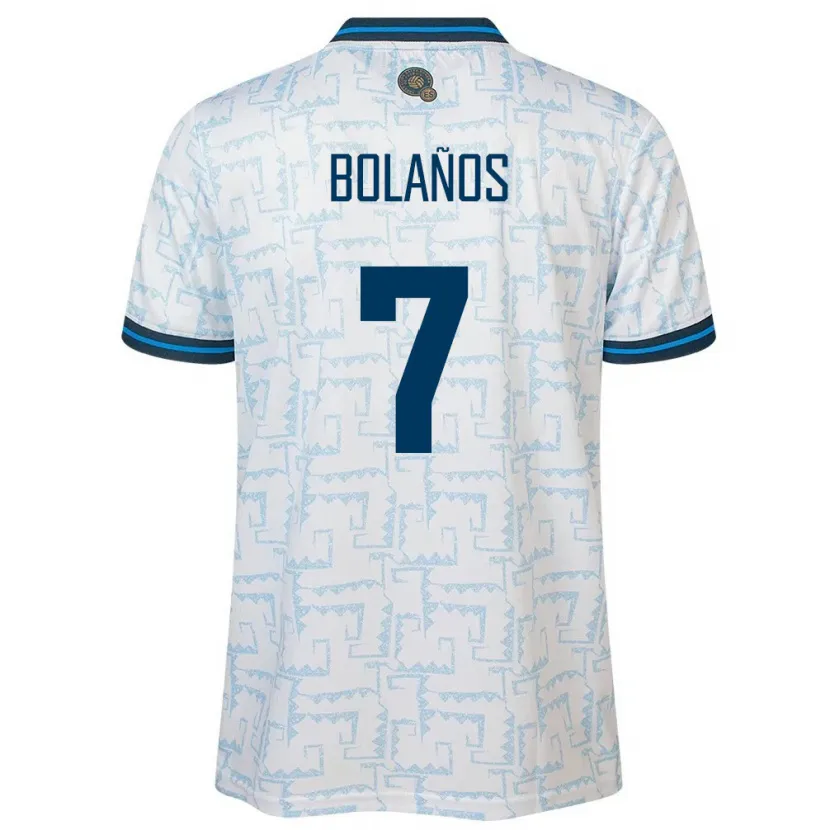 Danxen Uomo Maglia El Salvador Javier Bolaños #7 Bianco Kit Gara Away 24-26 Maglietta