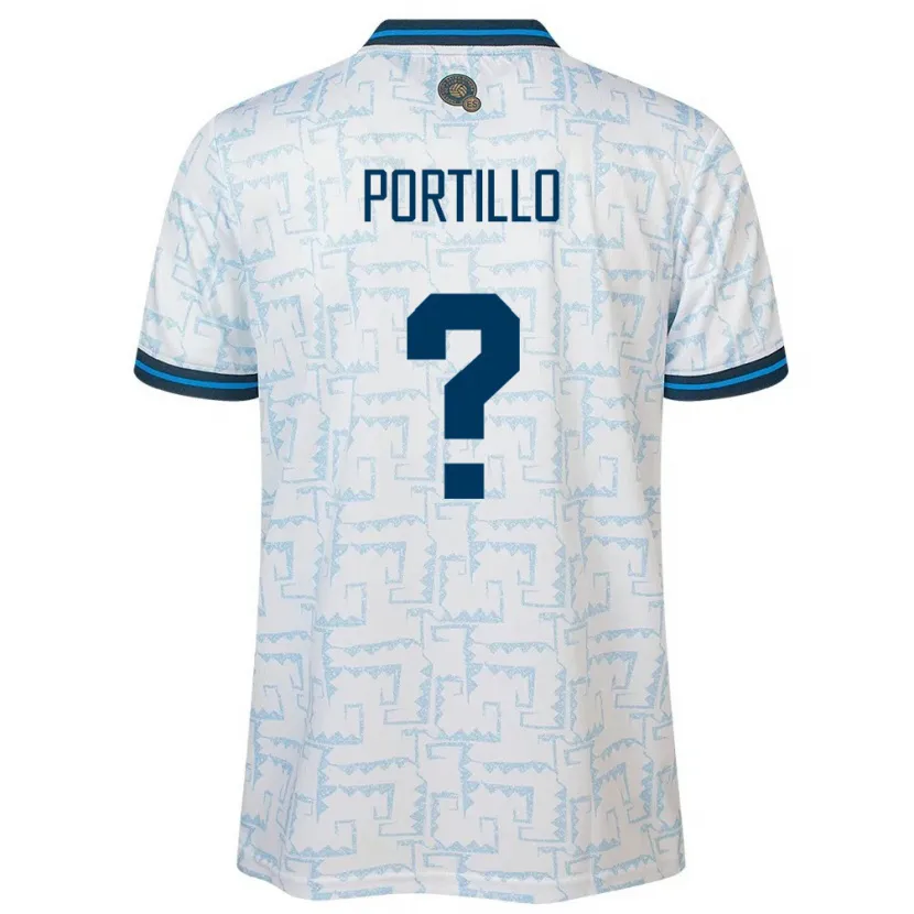Danxen Uomo Maglia El Salvador Cristian Portillo #0 Bianco Kit Gara Away 24-26 Maglietta