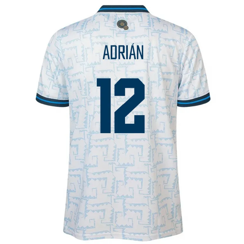 Danxen Uomo Maglia El Salvador Adrián Aguilar #12 Bianco Kit Gara Away 24-26 Maglietta